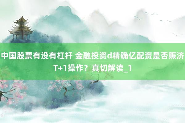 中国股票有没有杠杆 金融投资d精确亿配资是否赈济T+1操作？真切解读_1