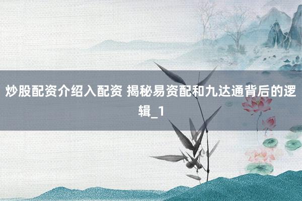 炒股配资介绍入配资 揭秘易资配和九达通背后的逻辑_1